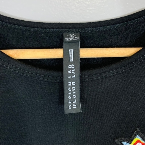 DESIGN LAB | Lord & Taylor Black Patch Open Shoulder Long Sleeve Shirt - Picture 4 of 11